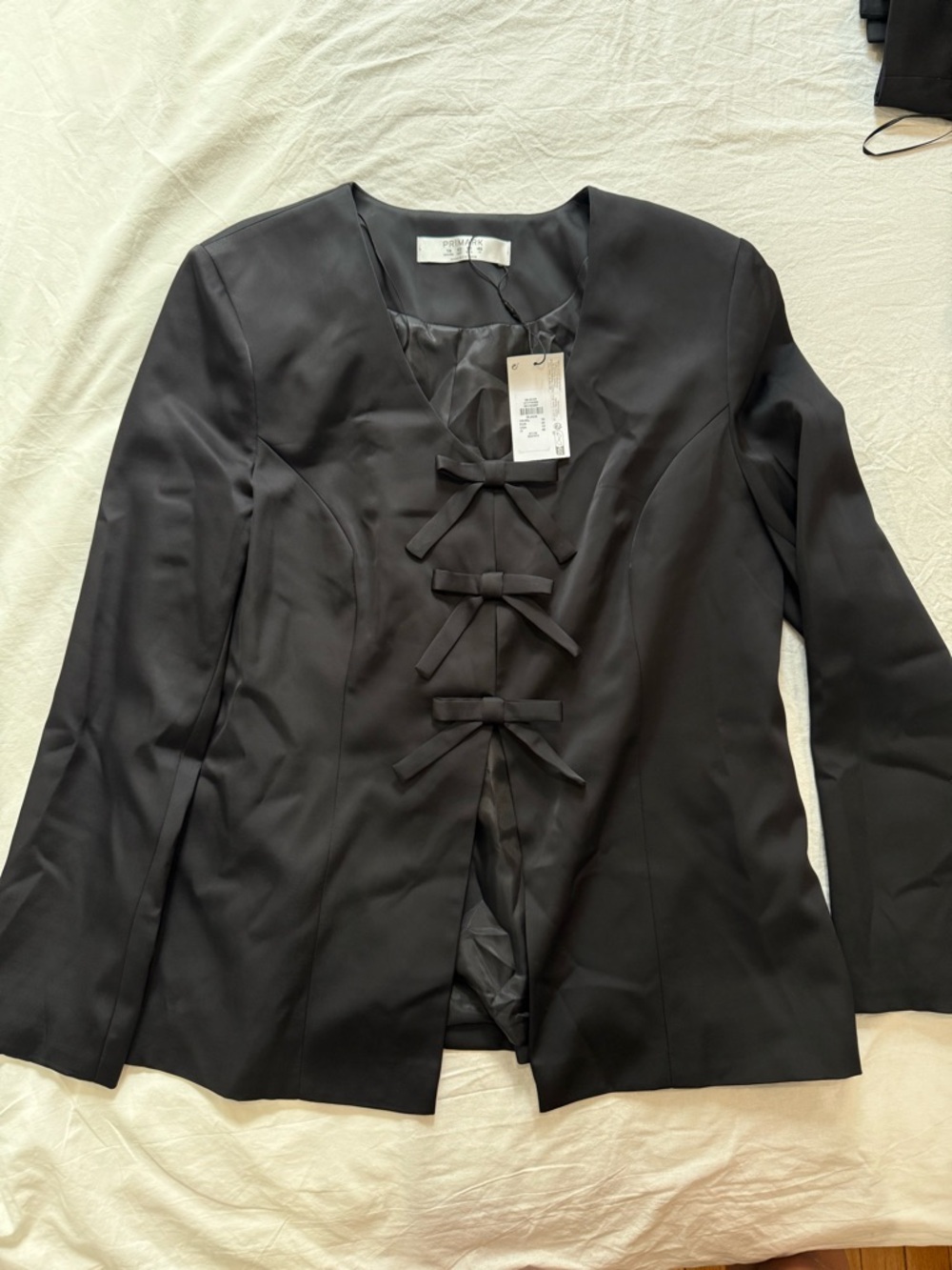 Elegant Black Bow-Front Women's Blazer